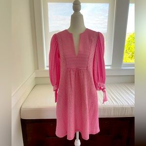 AMANDA UPRICHARD Pink Gingham Baby Doll Dress-size S